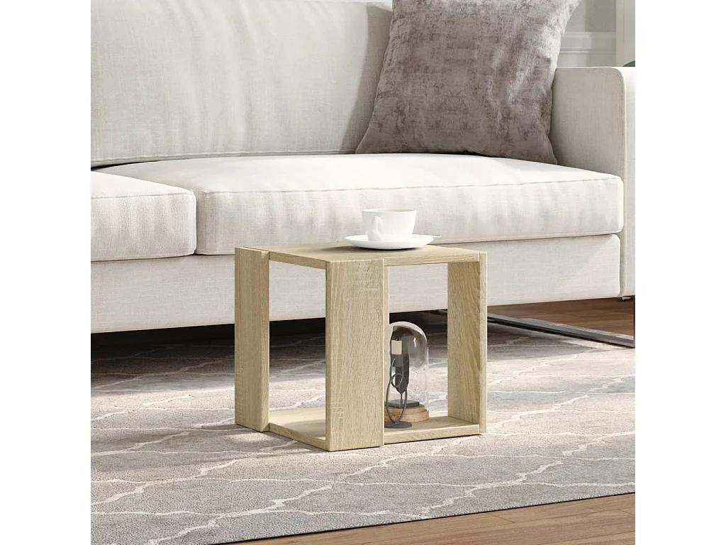 Mesa de centro madera de ingeniería roble Sonoma 32x32x30 cm ES277380