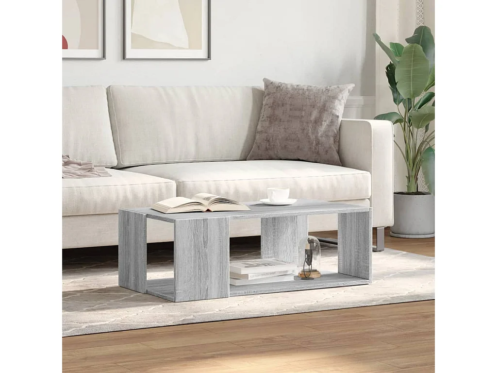 Salontafel 89,5x48x30 cm bewerkt hout grijs sonoma eikenkleurig BE149027