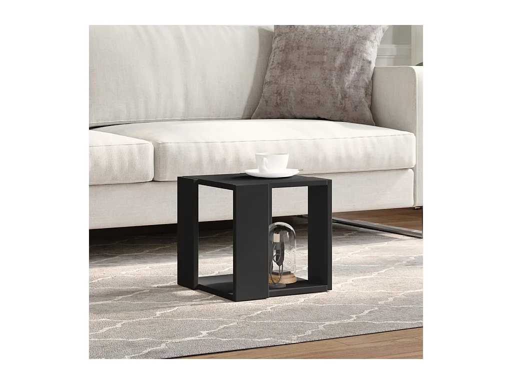 Table basse noir 32x32x30 cm bois d'ingénierie FR317412