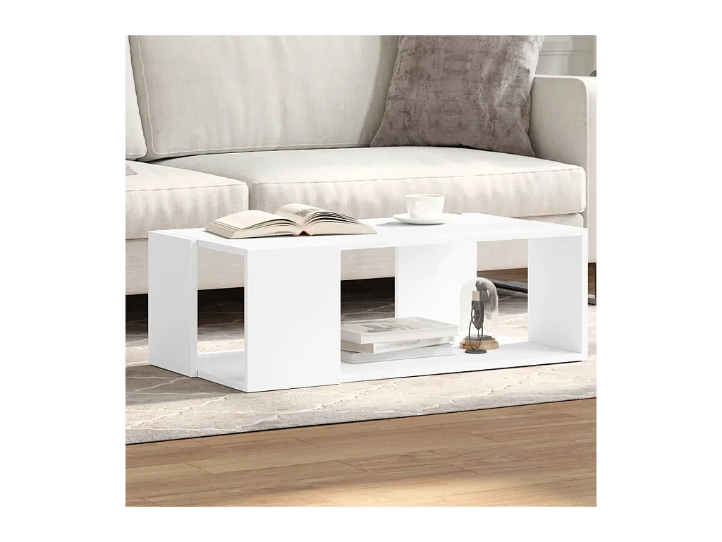 Table basse blanc 89,5x48x30 cm bois d’ingénierie FR111174