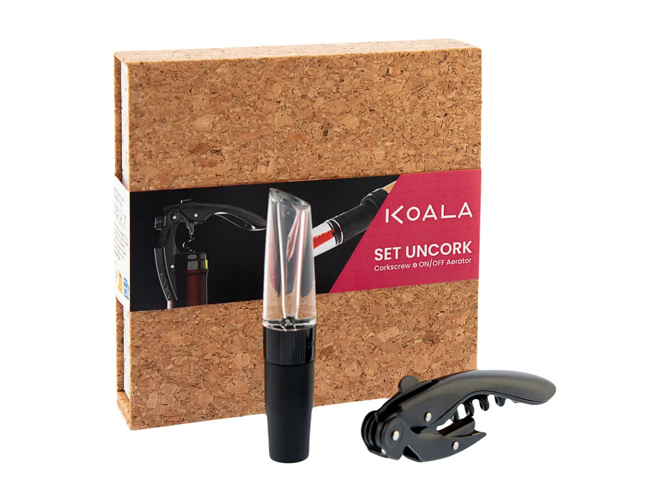Uncork Noir - Coffret avec tire-bouchon High Tech et aérateur de vin