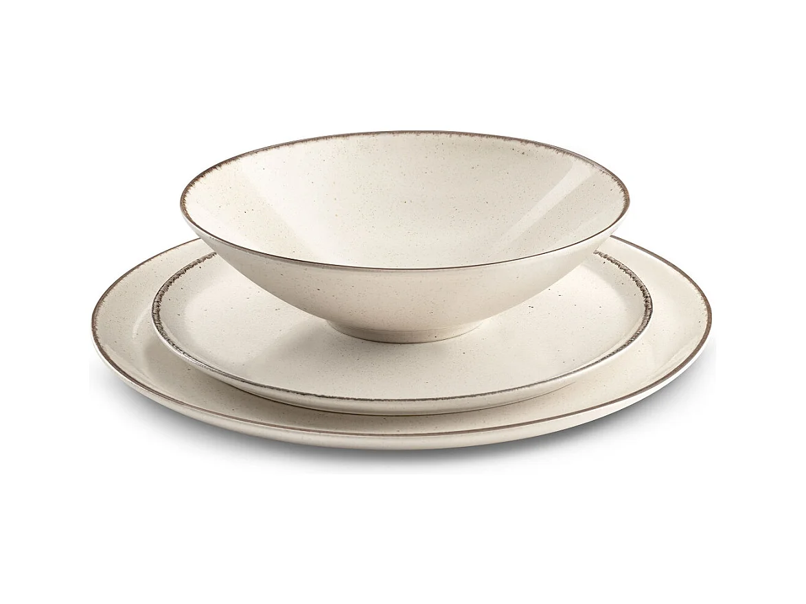 Yumi Beige - Service de vaisselle 18 pièces