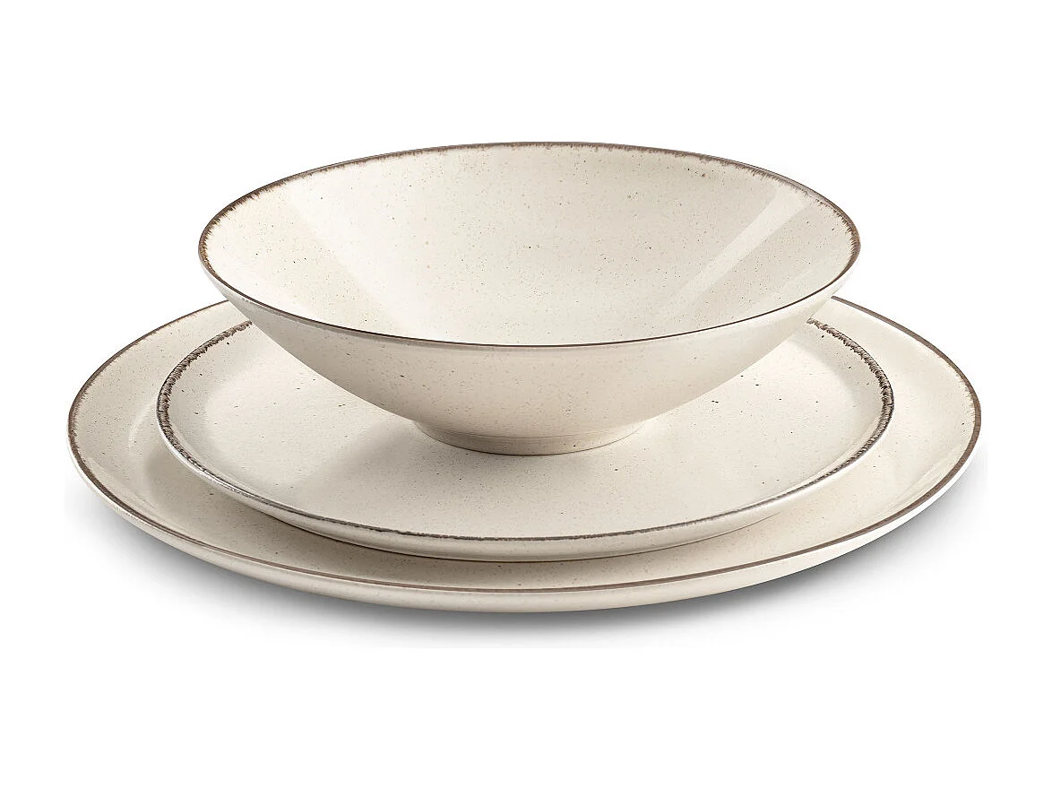 Yumi Beige - Service de vaisselle 18 pièces