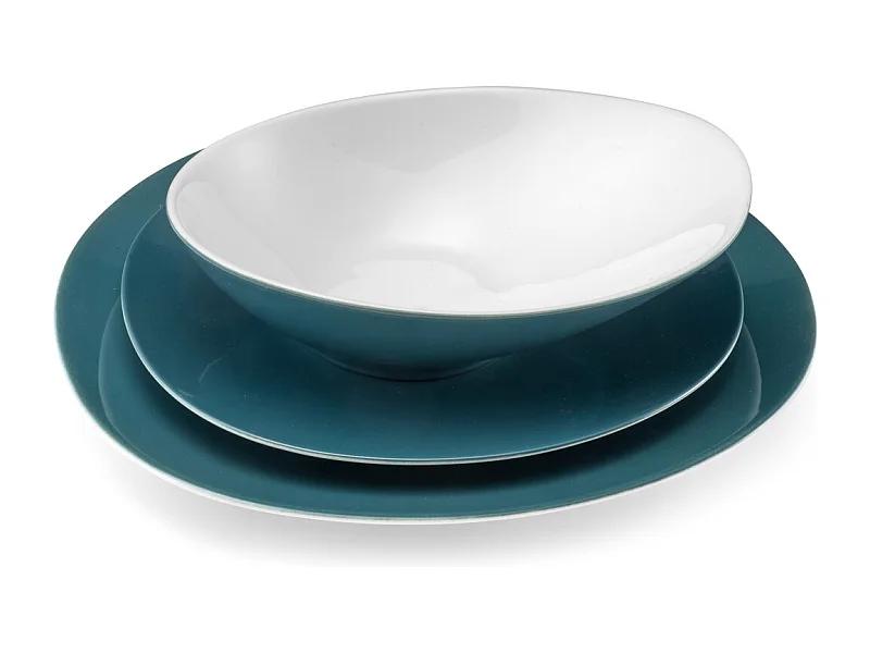 Sven Bleu Canard - Service de vaisselle 18 pièces