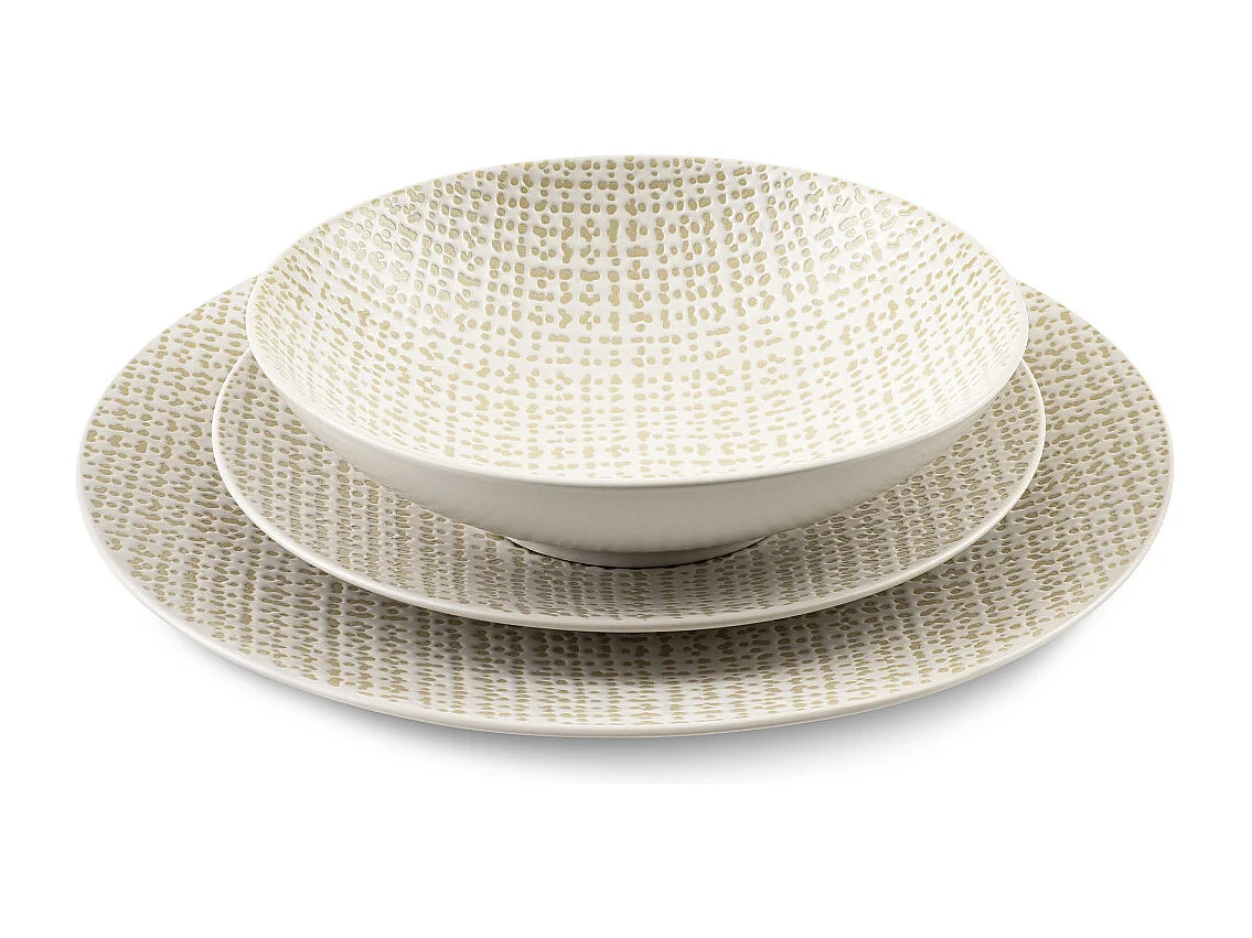 Tweed Ivoire - Service de vaisselle 18 pièces