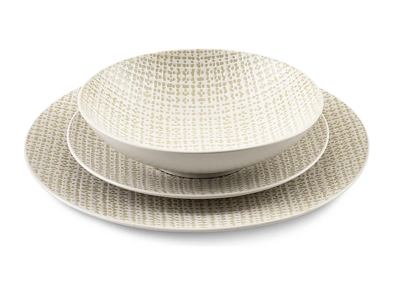 Tweed Ivoire - Service de vaisselle 18 pièces