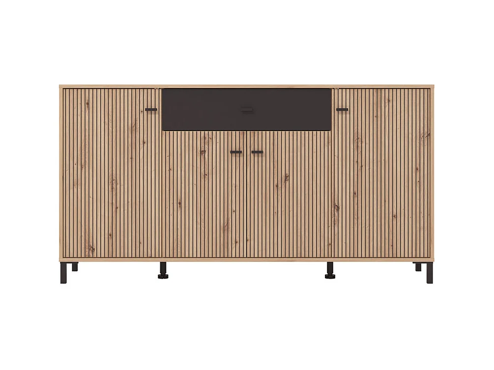 Aparador de 90x170x40 cm de estilo contemporáneo en tablero de melamina color beige Avion