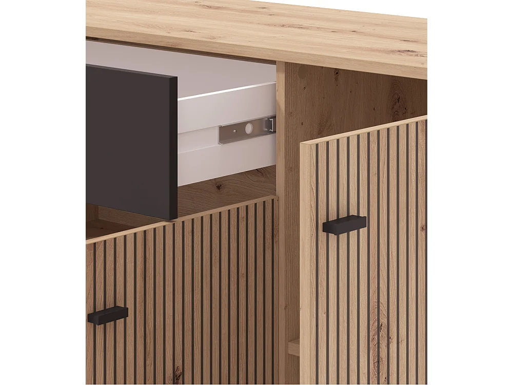 Aparador de 90x170x40 cm de estilo contemporáneo en tablero de melamina color beige Avion