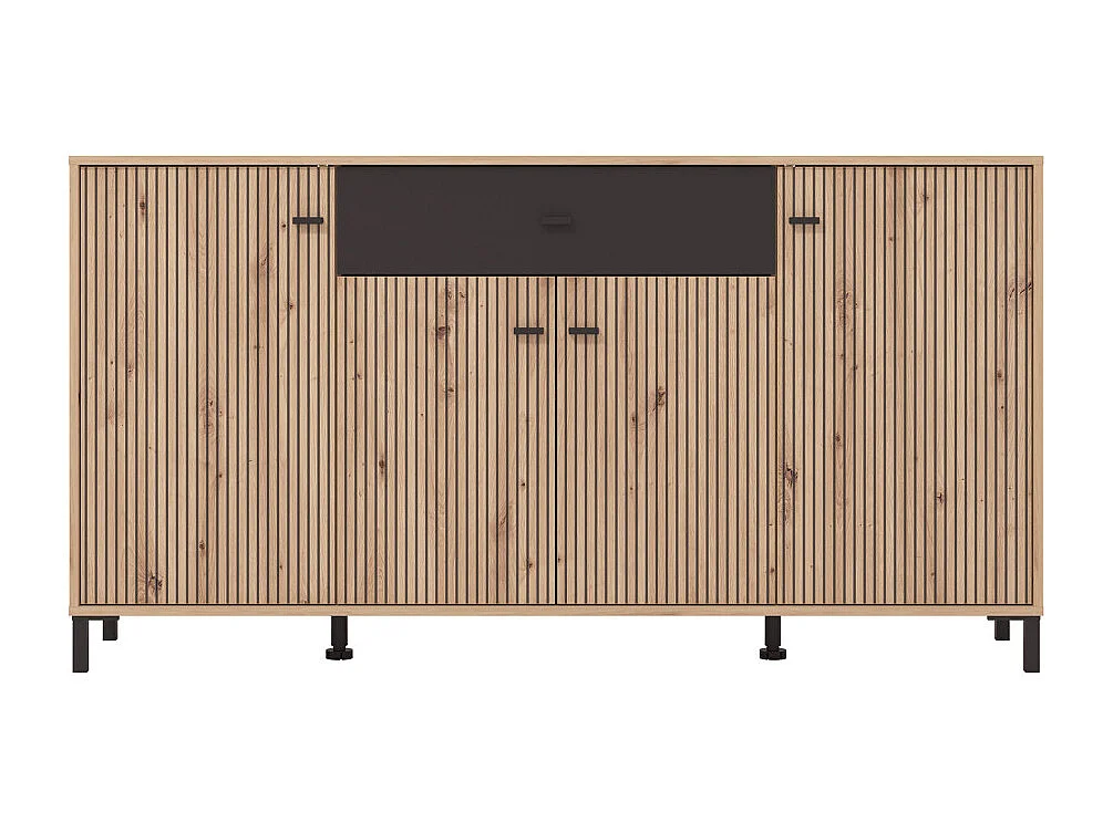 Aparador de 90x170x40 cm de estilo contemporáneo en tablero de melamina color beige Avion