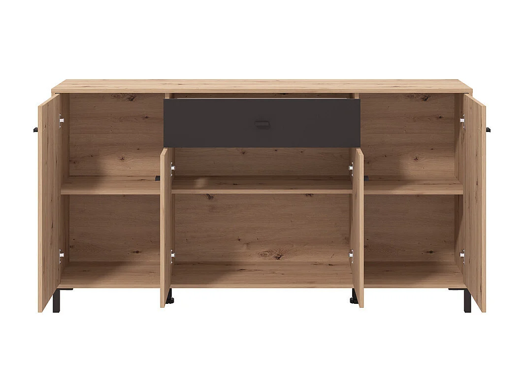 Aparador de 90x170x40 cm de estilo contemporáneo en tablero de melamina color beige Avion