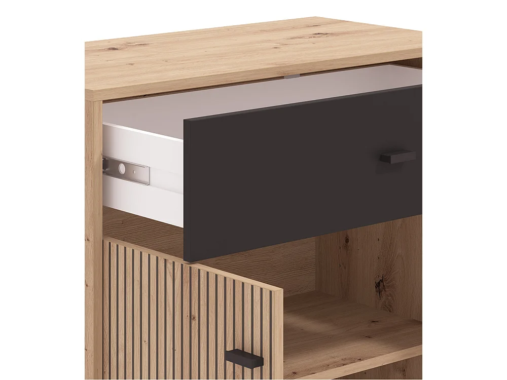 Aparador de 90x80x40 cm de estilo contemporáneo en tablero de melamina color beige Avion