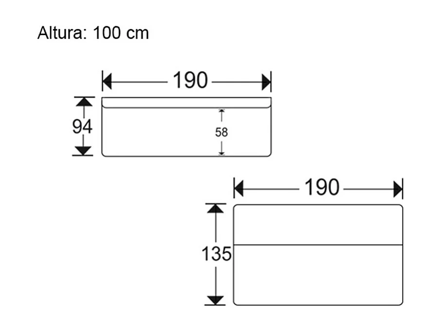 Sofá cama de 105x74x193 cm con apertura clic clac y arcón en color gris y negro Tedgi