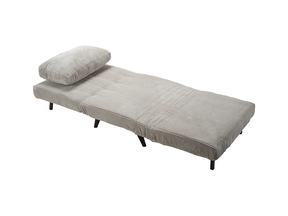 Sofá cama de 32-89x83x86-192 cm con sistema de apertura clic clac de pana en beige Triana