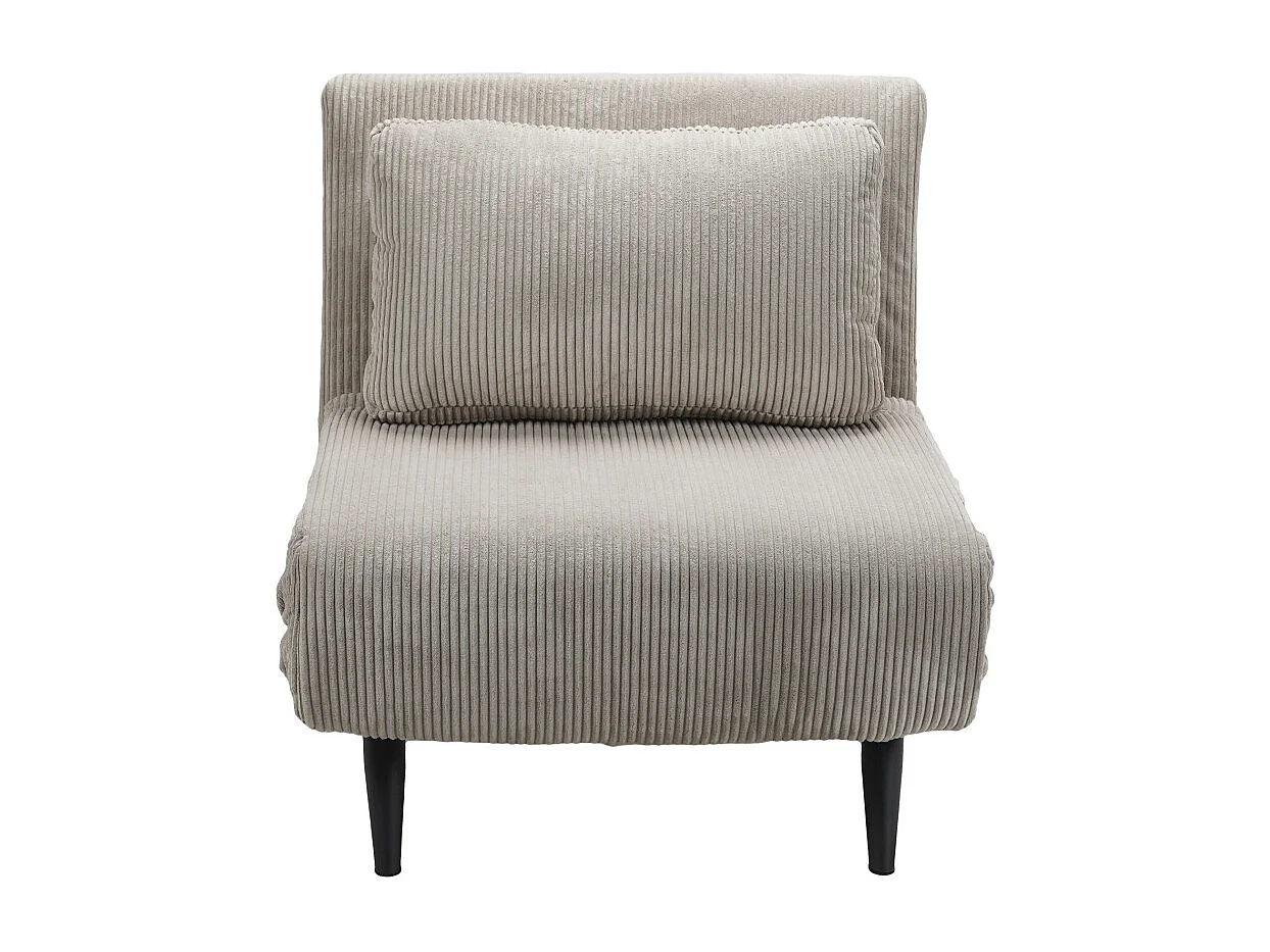 Sofá cama de 32-89x83x86-192 cm con sistema de apertura clic clac de pana en beige Triana