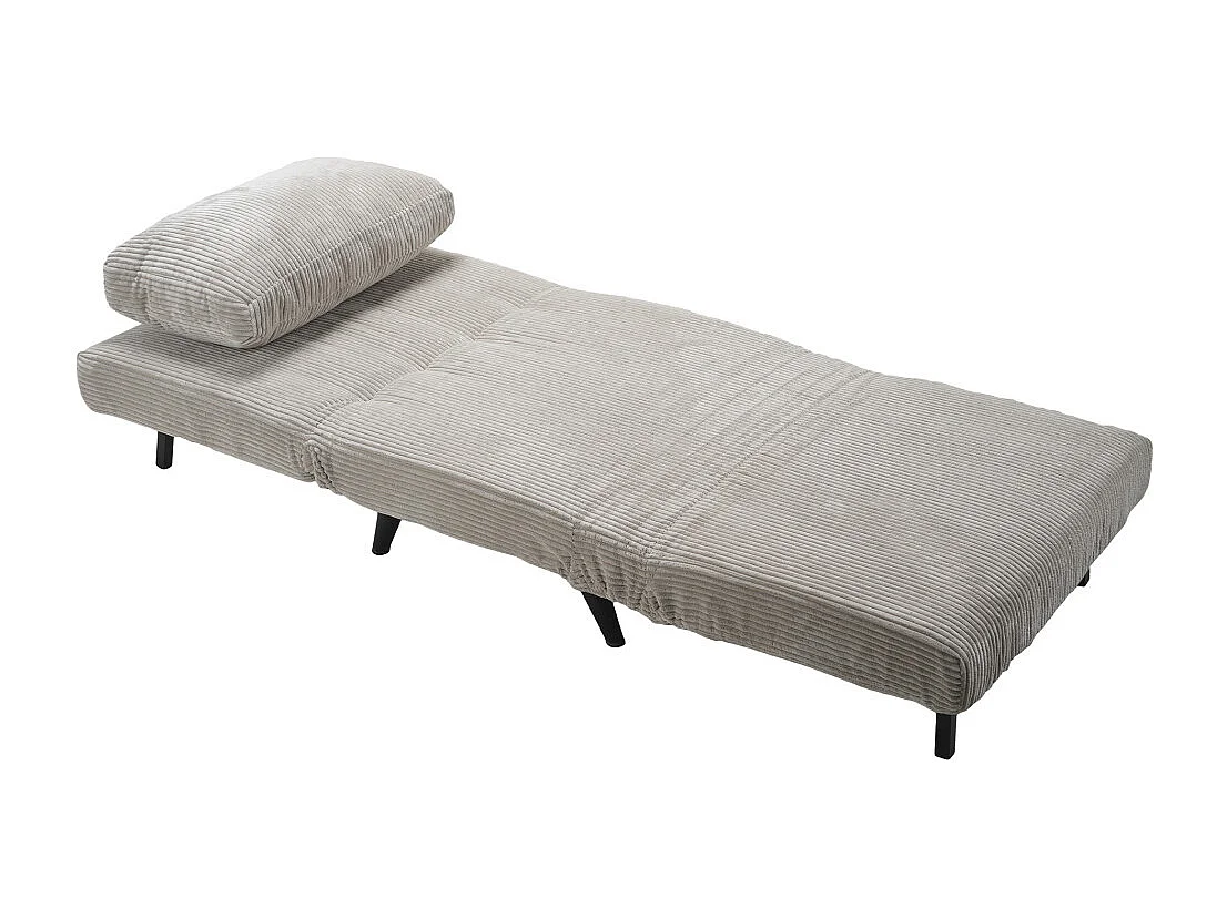 Sofá cama de 32-89x83x86-192 cm con sistema de apertura clic clac de pana en beige Triana