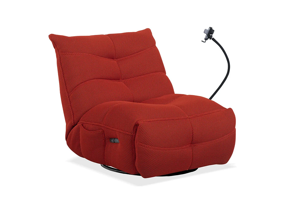 Sillón gaming de 91x93x108 cm con brazo articulado y soporte móvil en color rojo Dami
