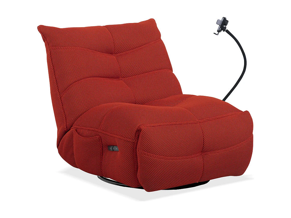Sillón gaming de 91x93x108 cm con brazo articulado y soporte móvil en color rojo Dami