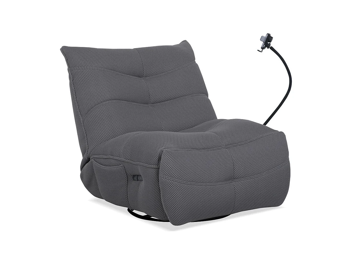 Sillón gaming de 91x93x108 cm con brazo articulado y soporte móvil en color gris Dami