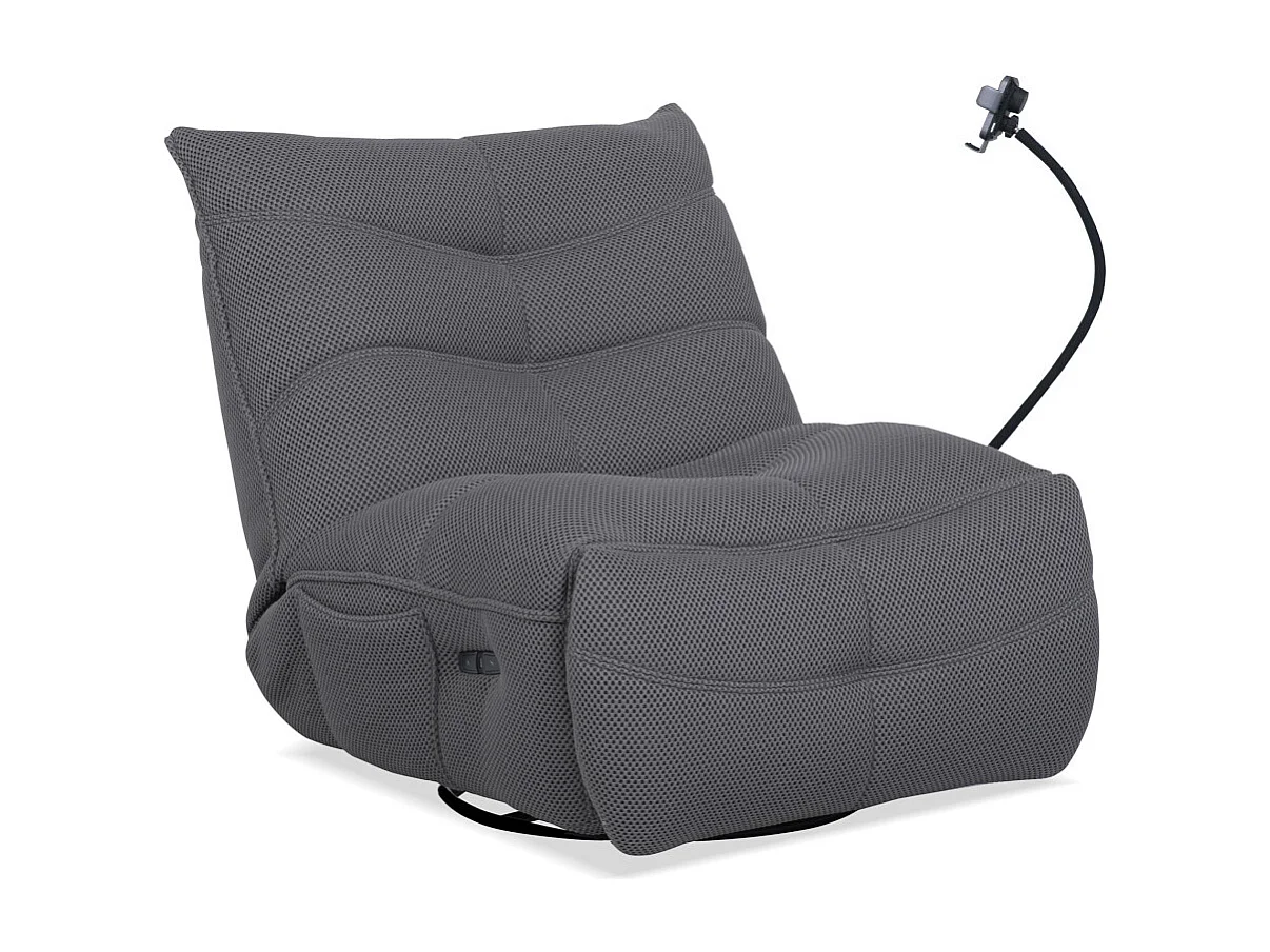 Sillón gaming de 91x93x108 cm con brazo articulado y soporte móvil en color gris Dami