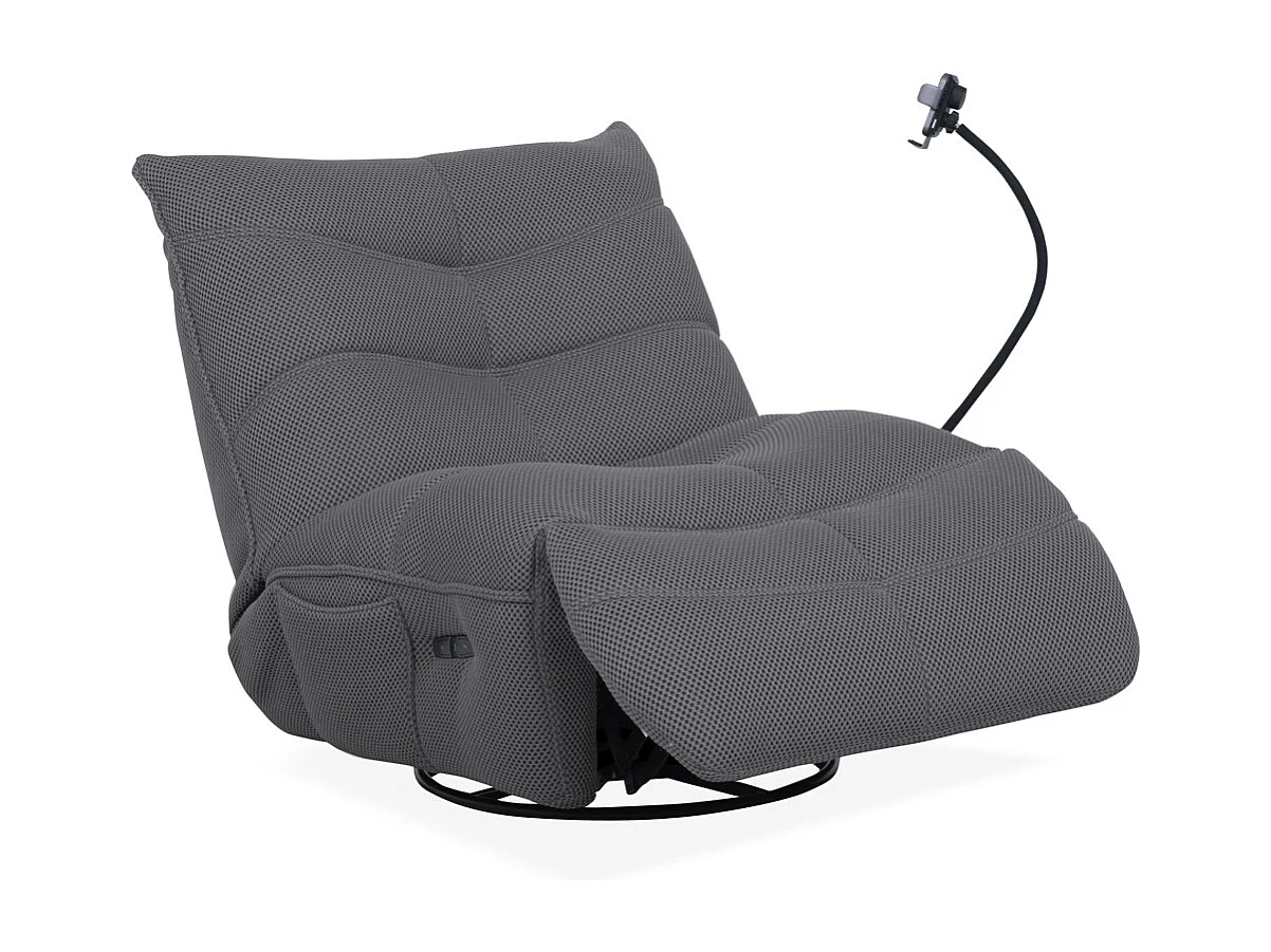 Sillón gaming de 91x93x108 cm con brazo articulado y soporte móvil en color gris Dami