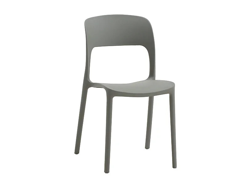 Lot de 4 chaises en polypropylène gris - SOUTH BEACH