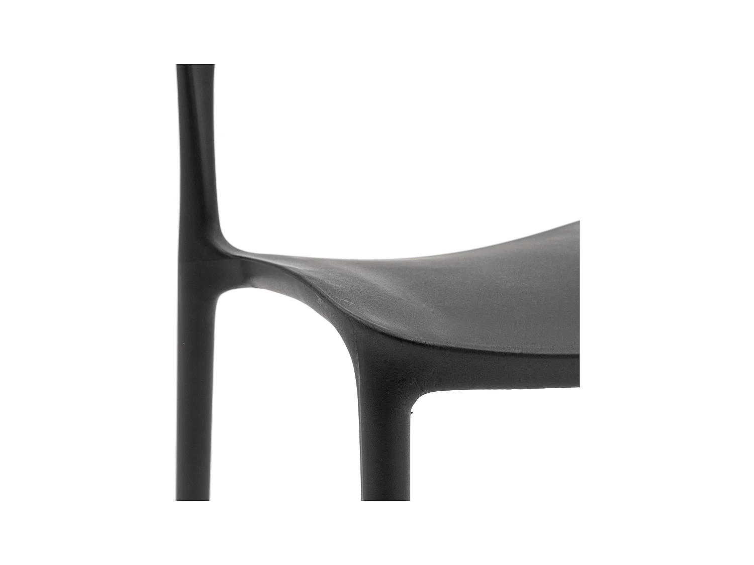 Lot de 4 chaises en polypropylène noir - SOUTH BEACH