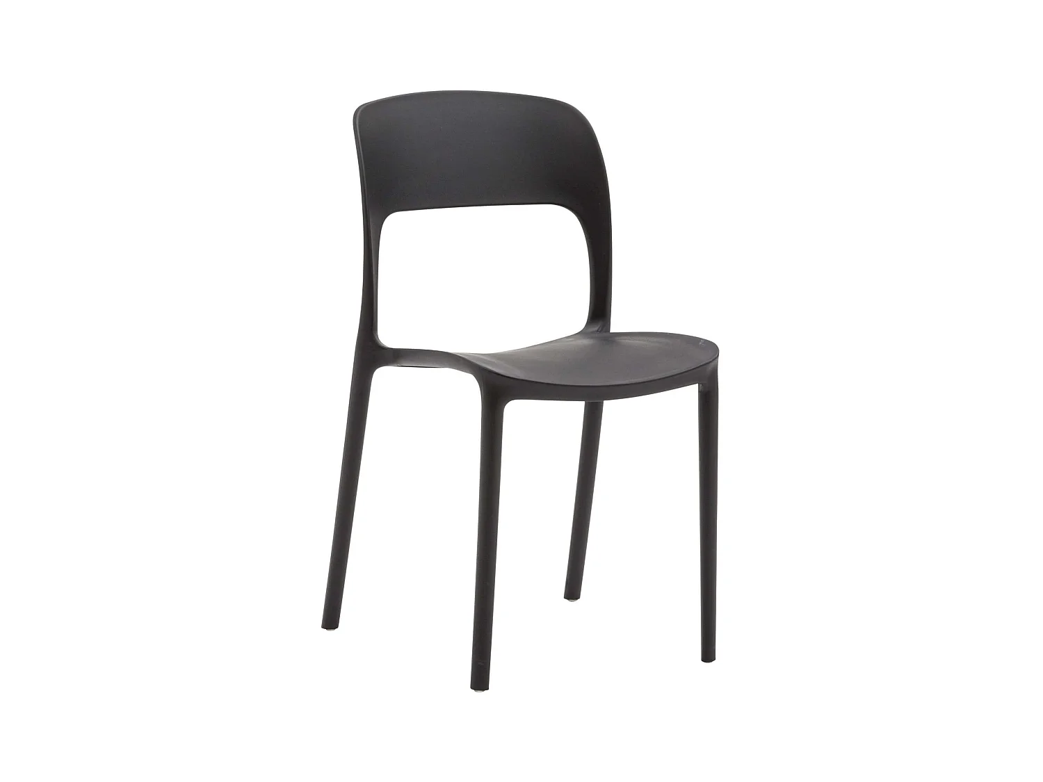 Lot de 4 chaises en polypropylène noir - SOUTH BEACH
