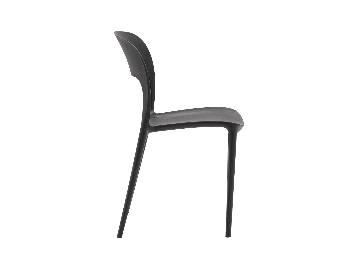 Lot de 4 chaises en polypropylène noir - SOUTH BEACH
