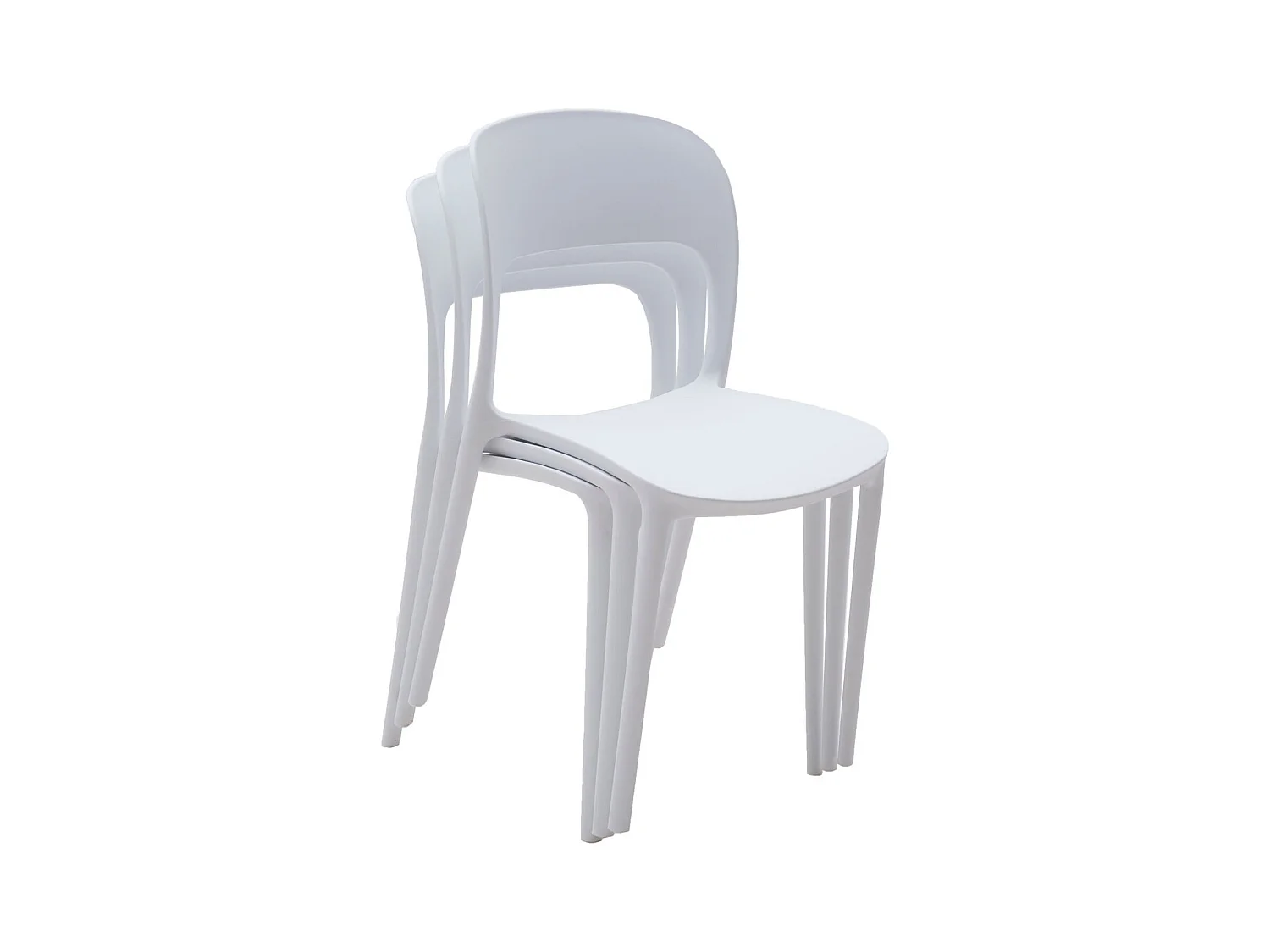 Lot de 4 chaises en polypropylène blanc - SOUTH BEACH