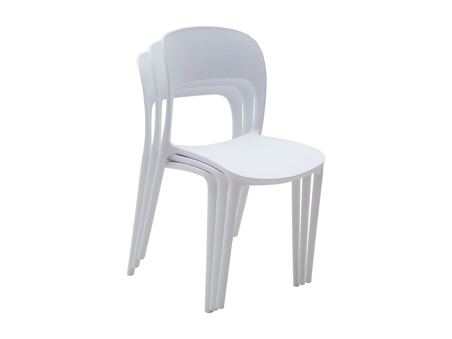 Set van 4 witte polypropyleen stoelen - SOUTH BEACH