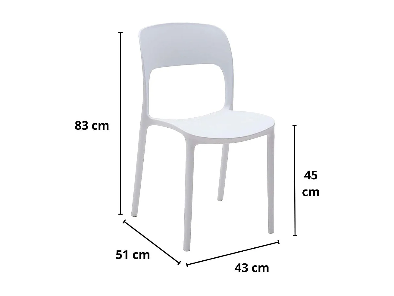 4er Set Stühle aus weißem Polypropylen - SOUTH BEACH
