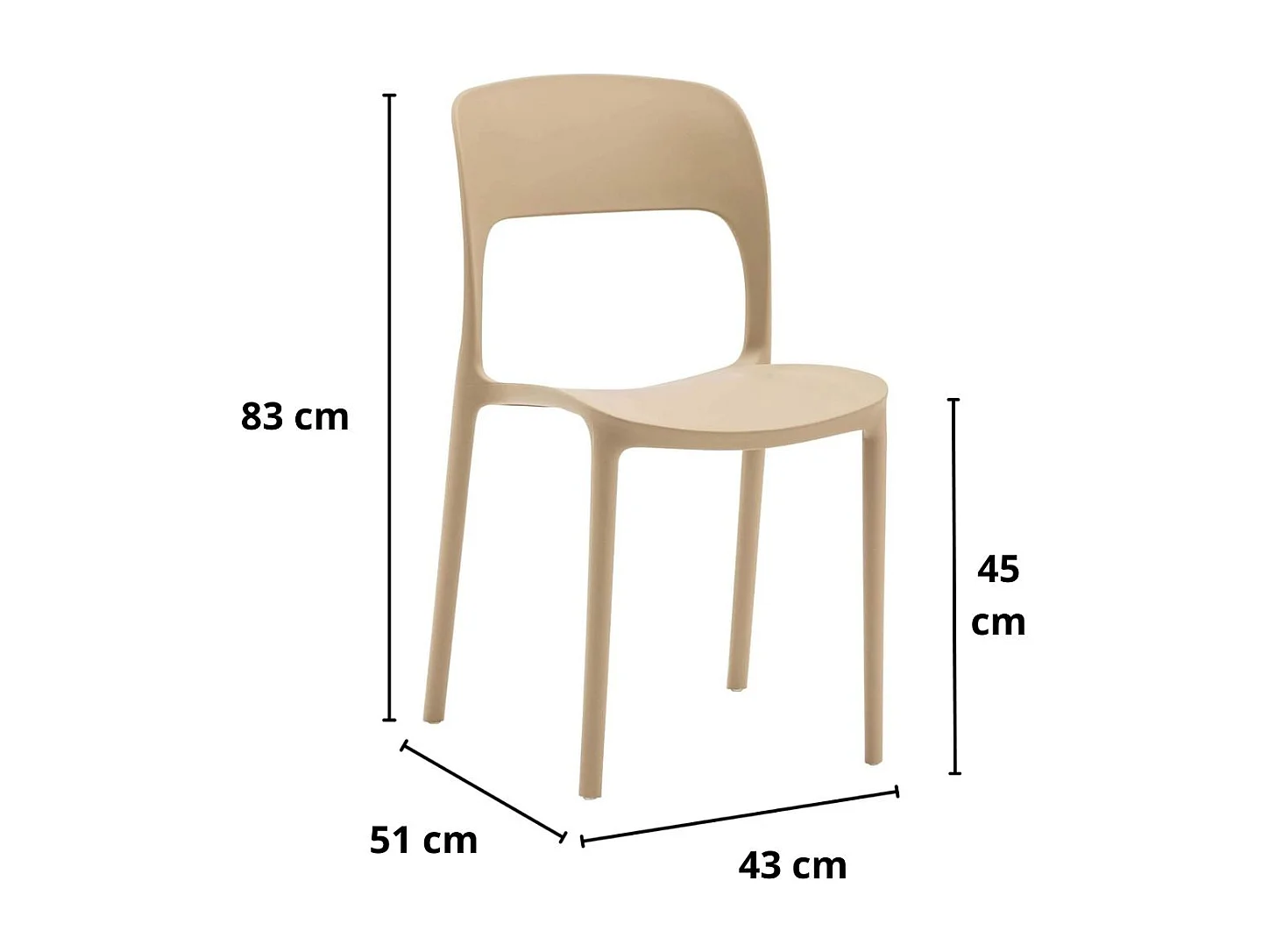 Set di 4 sedie in polipropilene beige - SOUTH BEACH