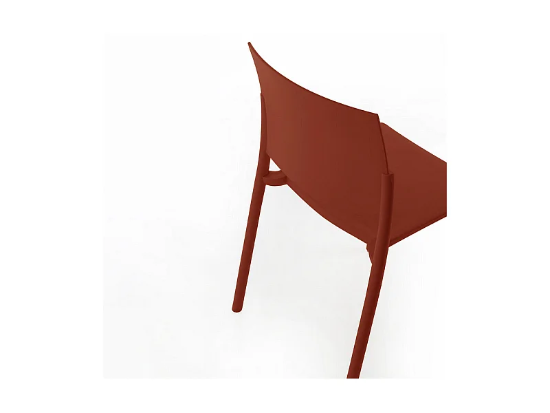 Set di 4 sedie impilabili da soggiorno rosse "Sabrina" in polipropilene moderne cm 52,5x55 81h