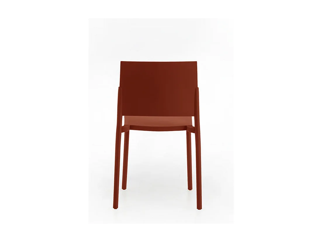 Set di 4 sedie impilabili da soggiorno rosse "Sabrina" in polipropilene moderne cm 52,5x55 81h