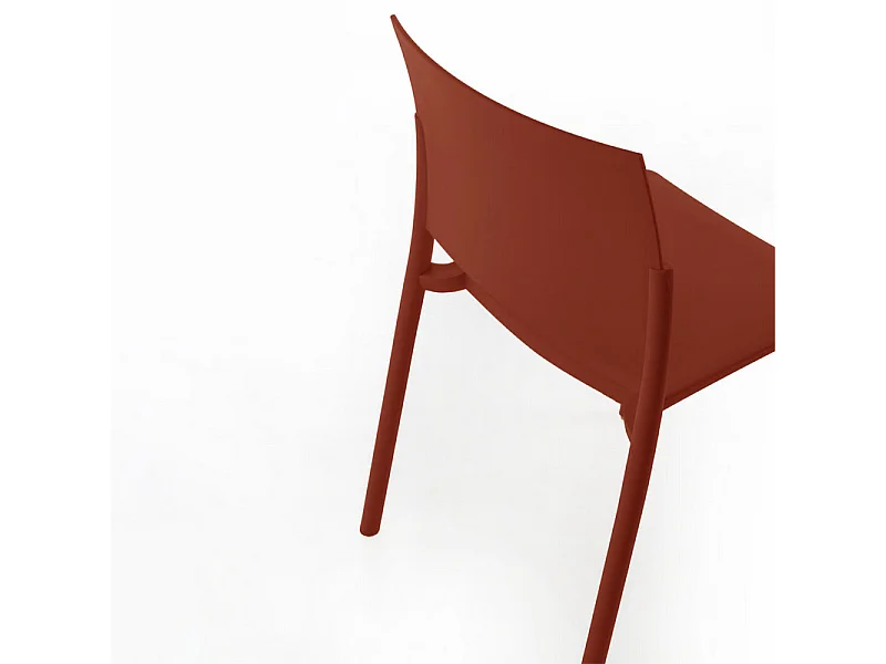 Set di 4 sedie impilabili da soggiorno rosse "Sabrina" in polipropilene moderne cm 52,5x55 81h