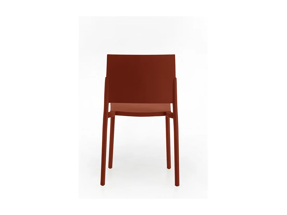 Set di 4 sedie impilabili da soggiorno rosse "Sabrina" in polipropilene moderne cm 52,5x55 81h