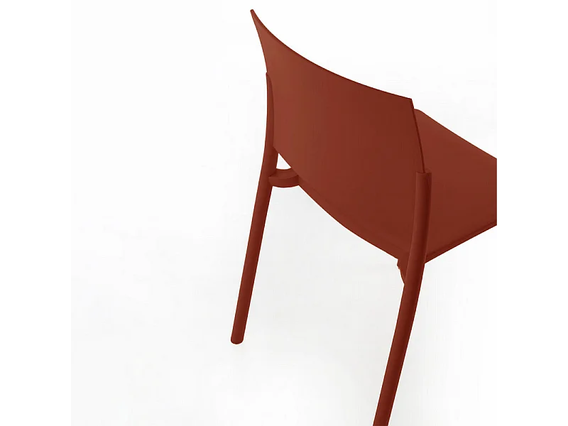 Set di 4 sedie impilabili da soggiorno rosse "Sabrina" in polipropilene moderne cm 52,5x55 81h