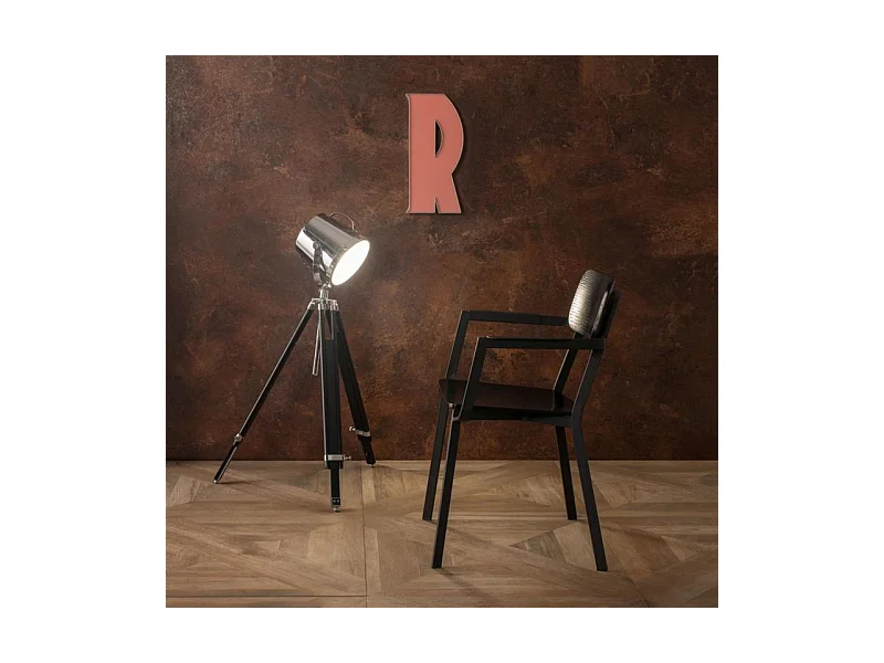 Set di 4 sedie bianche moderne in legno laccato "Estia" con braccioli e struttura in metallo cm 51,5x61 82h