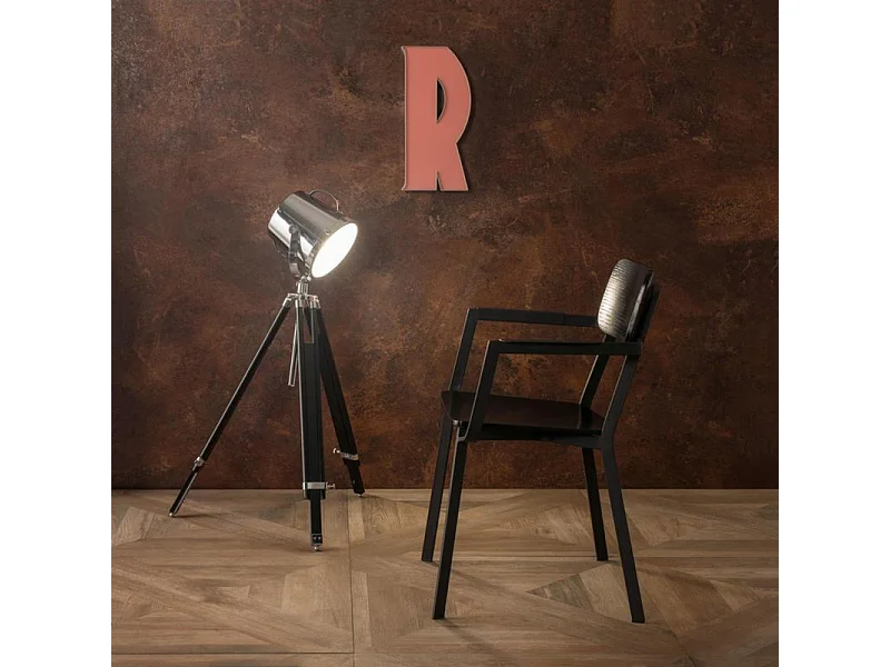 Set di 4 sedie bianche moderne in legno laccato "Estia" con braccioli e struttura in metallo cm 51,5x61 82h