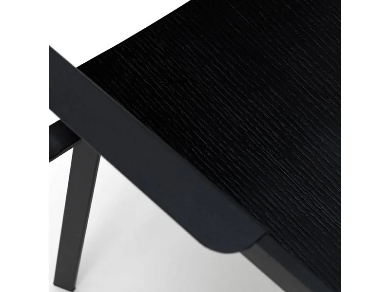 Set di 4 sedie bianche moderne in legno laccato "Estia" con braccioli e struttura in metallo cm 51,5x61 82h