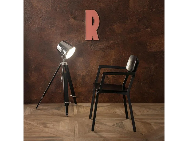 Zestaw 4 nowoczesnych białych krzeseł z lakierowanego drewna "Estia" z podłokietnikami i metalową ramą cm 51,5x61 82h