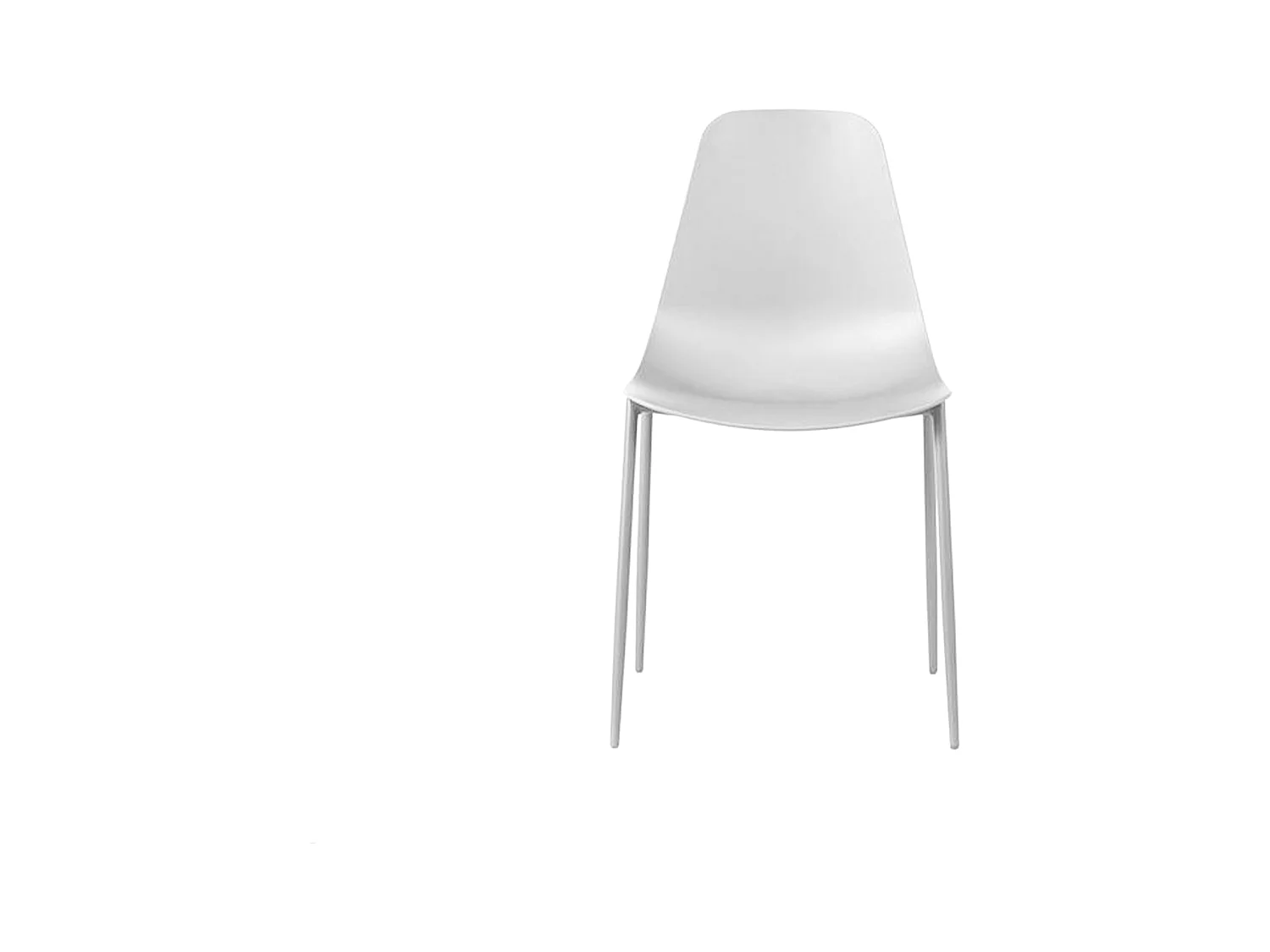 Lot de 2 chaises de salon modernes « Kate » en polypropylène blanc avec structure en métal peint