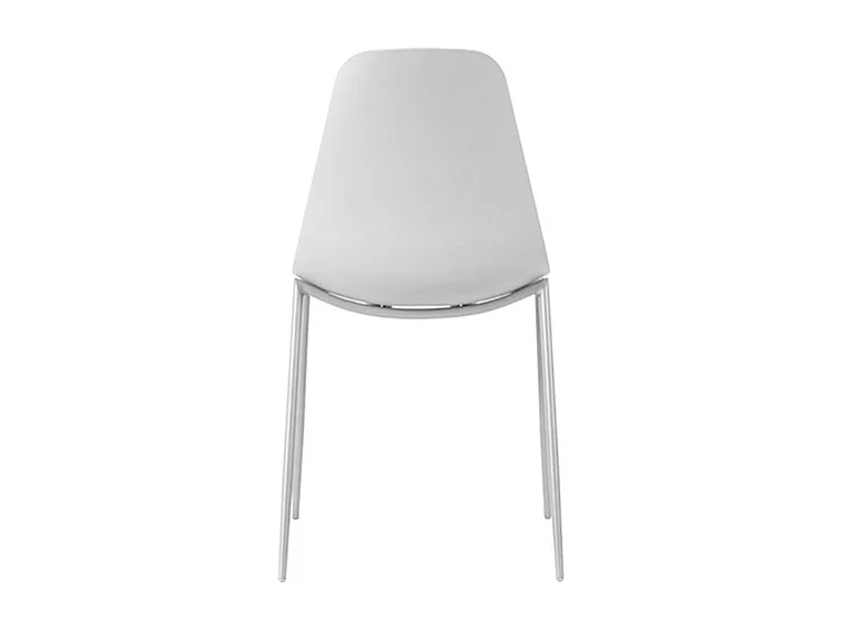 Set van 2 moderne witte polypropyleen "Kate" woonkamerstoelen met geverfd metalen frame