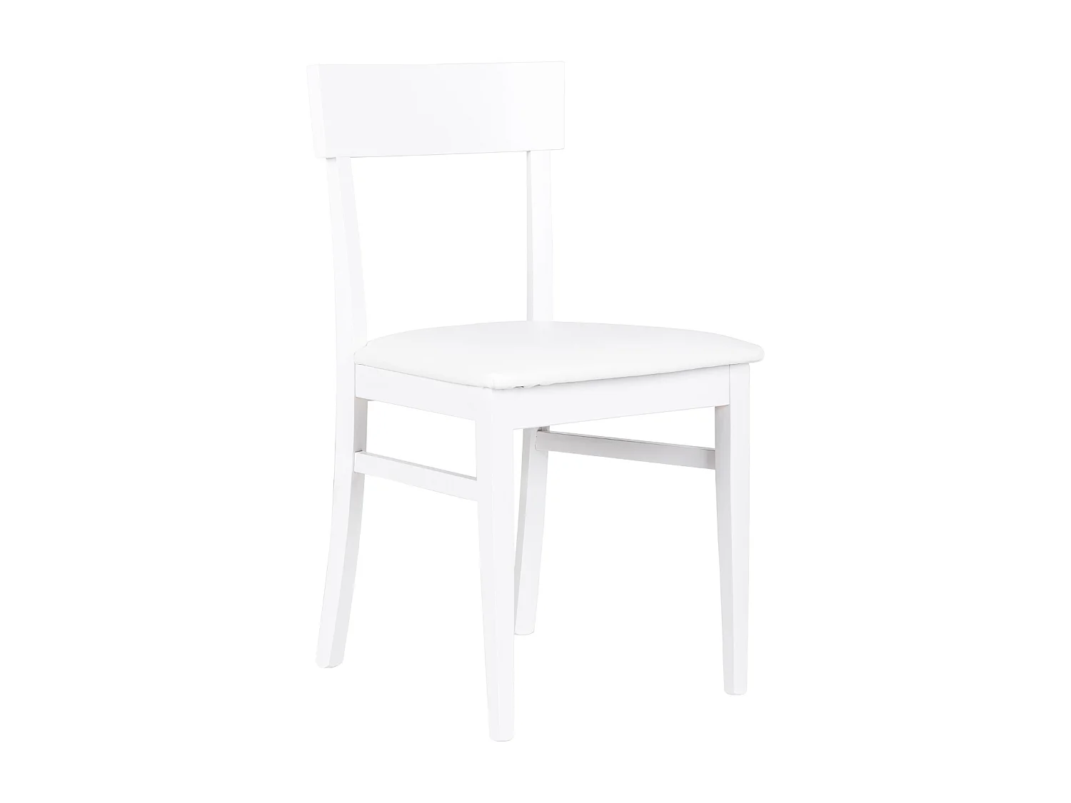 Set di 2 sedie da soggiorno bianche "Siena" in legno laccato imbottite moderne cm 44x45 82h