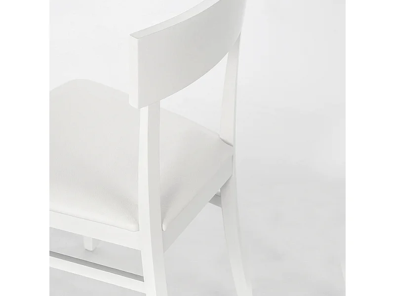 Set di 2 sedie da soggiorno bianche "Siena" in legno laccato imbottite moderne cm 44x45 82h
