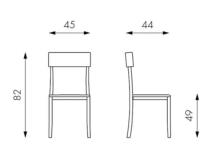 Set di 2 sedie da soggiorno bianche "Siena" in legno laccato imbottite moderne cm 44x45 82h