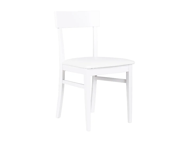 Set di 2 sedie da soggiorno bianche "Siena" in legno laccato imbottite moderne cm 44x45 82h