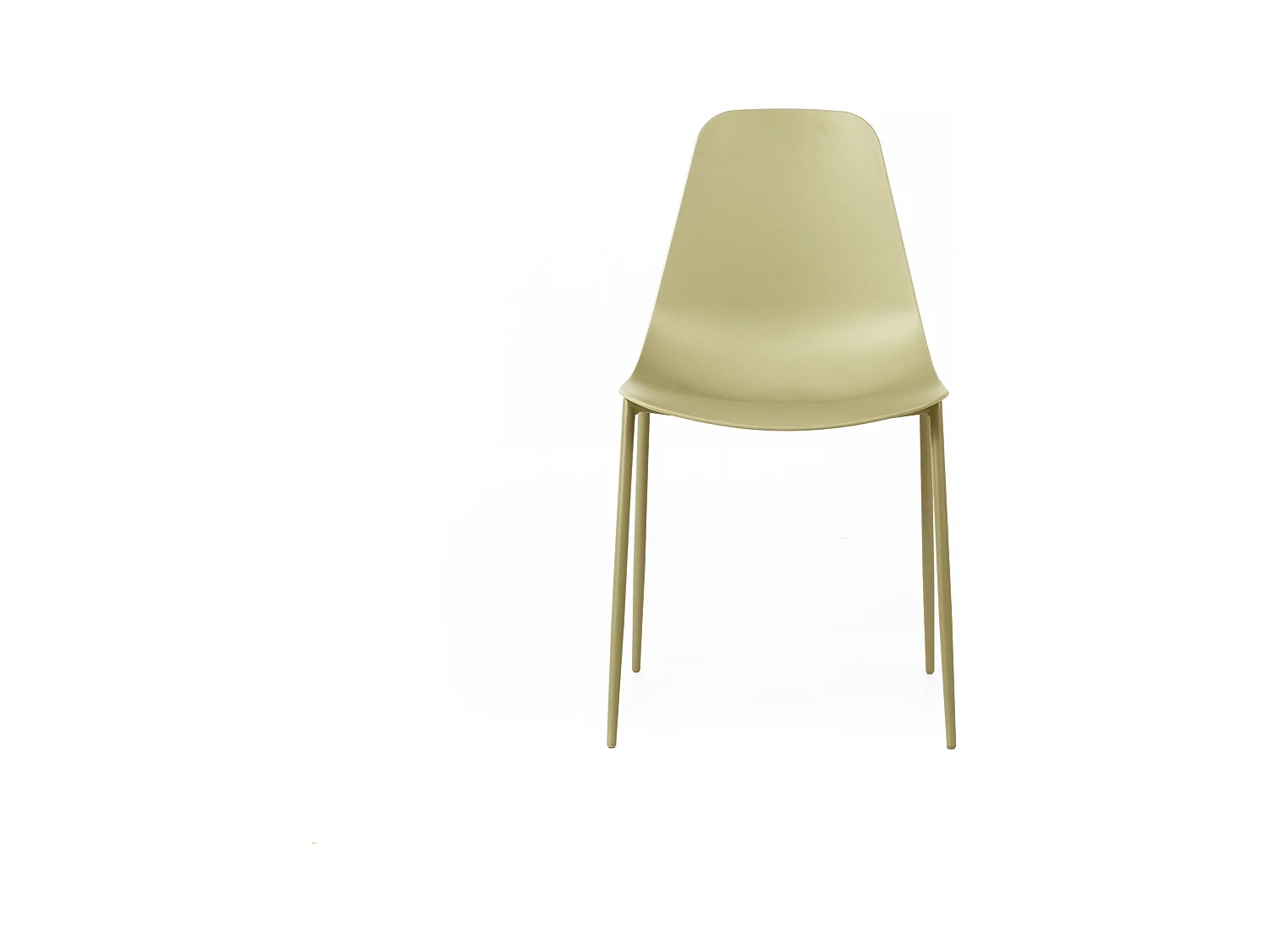 Lot de 2 chaises de salon modernes jaunes "Kate" en polypropylène avec structure en métal peint