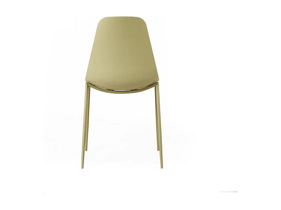 Set di 2 sedie moderne in polipropilene gialle "Kate" da soggiorno con struttura in metallo verniciato