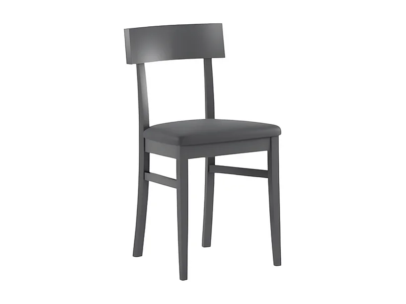 Set di 2 sedie da soggiorno grigio scuro "Siena" in legno laccato imbottite moderne cm 44x45 82h